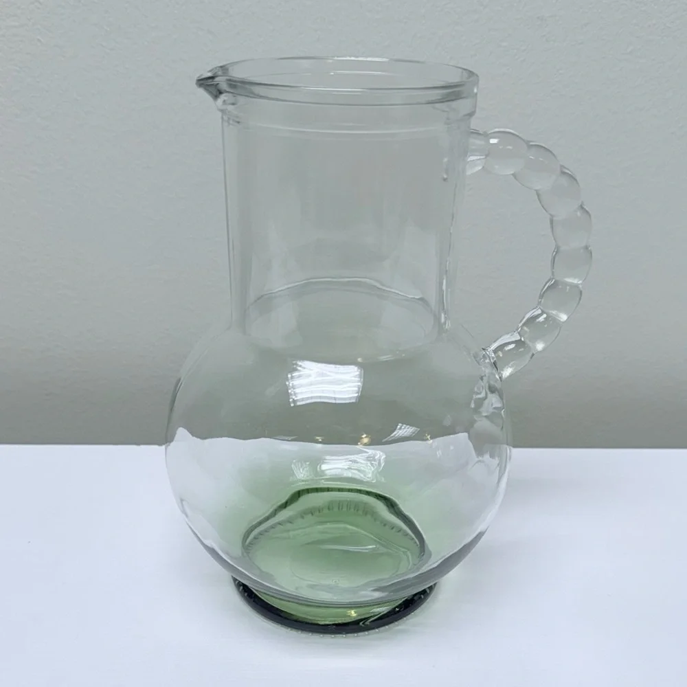 New Target Bullseye Playground Clear Glass Pitcher with Green Tinted Base, 2026